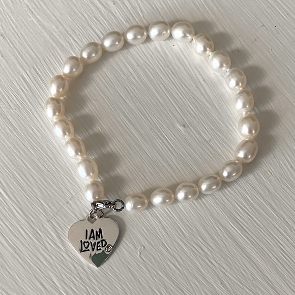 Helzberg Diamonds Jewelry - I AM LOVED Freshwater Cultured Pearl Bracelet Heart Charm Sterling Silver Beauty